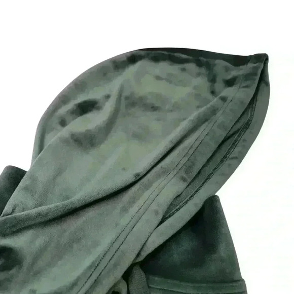 Aerie Offline After Party Velour Jacket Green Womens Large Athleisure Cozy Warm - Picture 11 of 11